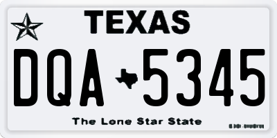 TX license plate DQA5345