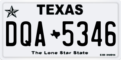 TX license plate DQA5346