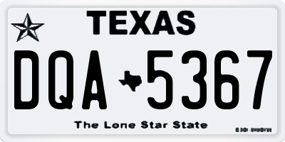 TX license plate DQA5367