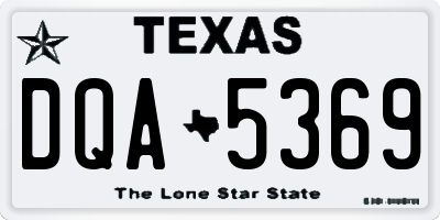 TX license plate DQA5369