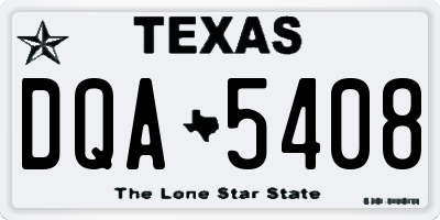 TX license plate DQA5408