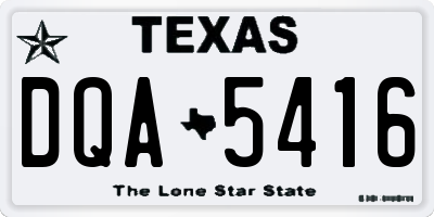 TX license plate DQA5416