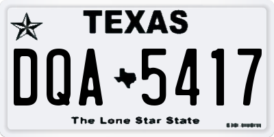 TX license plate DQA5417