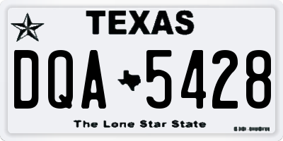 TX license plate DQA5428