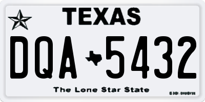 TX license plate DQA5432