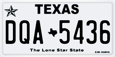 TX license plate DQA5436