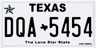 TX license plate DQA5454