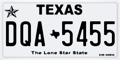 TX license plate DQA5455