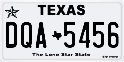 TX license plate DQA5456