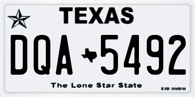 TX license plate DQA5492