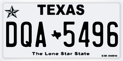 TX license plate DQA5496