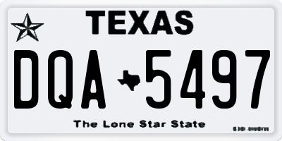 TX license plate DQA5497