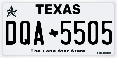 TX license plate DQA5505