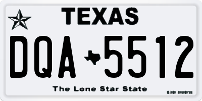 TX license plate DQA5512