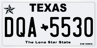 TX license plate DQA5530