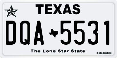 TX license plate DQA5531