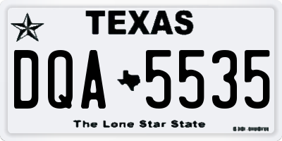 TX license plate DQA5535