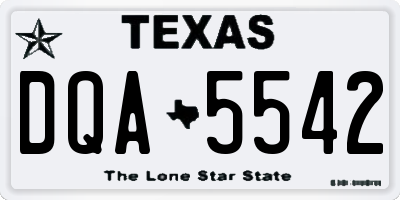 TX license plate DQA5542