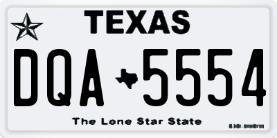 TX license plate DQA5554