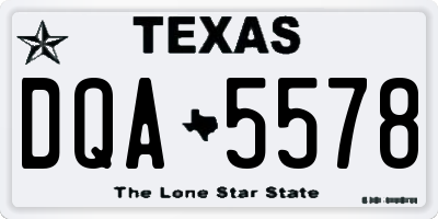 TX license plate DQA5578