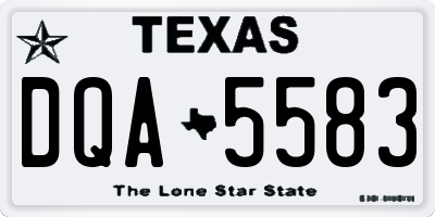 TX license plate DQA5583