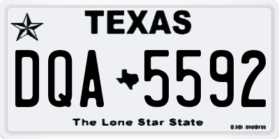 TX license plate DQA5592