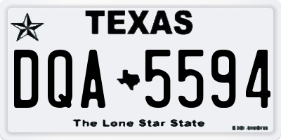 TX license plate DQA5594