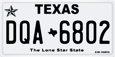 TX license plate DQA6802