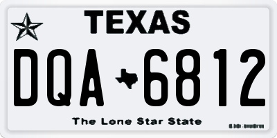 TX license plate DQA6812