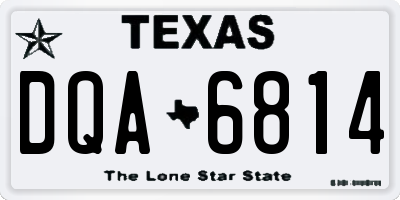 TX license plate DQA6814