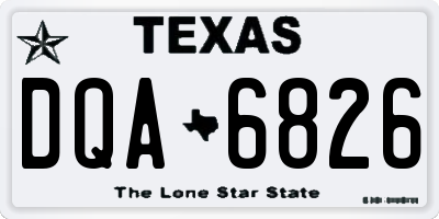 TX license plate DQA6826