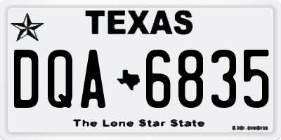 TX license plate DQA6835