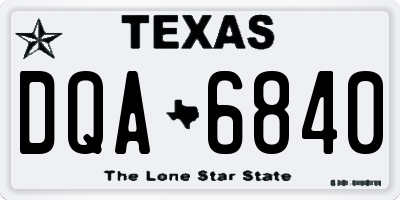 TX license plate DQA6840