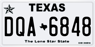 TX license plate DQA6848