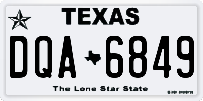 TX license plate DQA6849