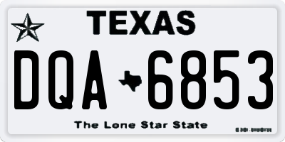 TX license plate DQA6853