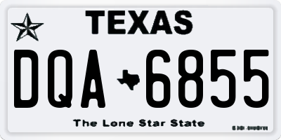 TX license plate DQA6855