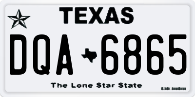 TX license plate DQA6865