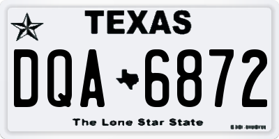 TX license plate DQA6872