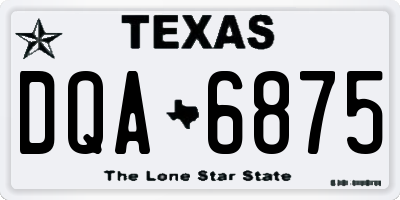 TX license plate DQA6875