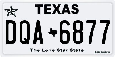 TX license plate DQA6877