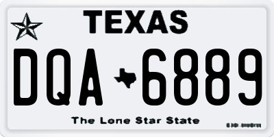 TX license plate DQA6889