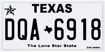 TX license plate DQA6918