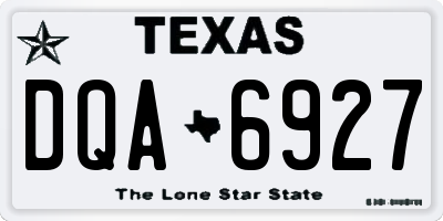 TX license plate DQA6927