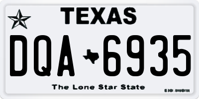 TX license plate DQA6935