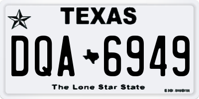 TX license plate DQA6949