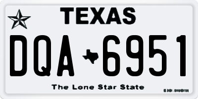 TX license plate DQA6951