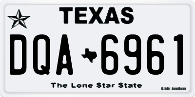 TX license plate DQA6961