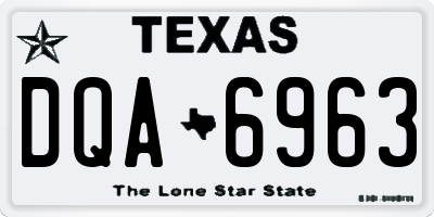 TX license plate DQA6963