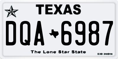 TX license plate DQA6987